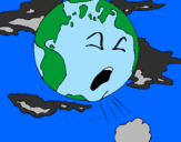 Desenho Terra doente pintado por Patricia