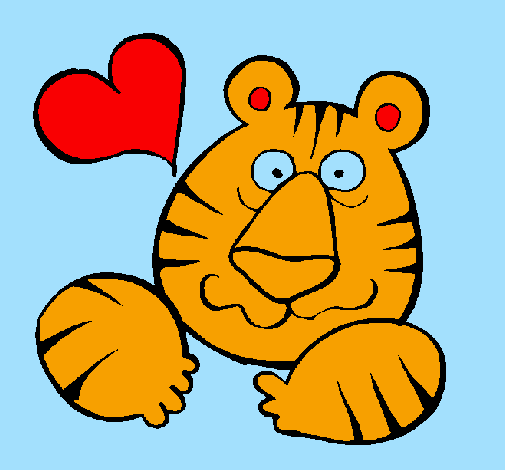 Desenho Tigre louco de amor pintado por CACAROL
