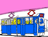 Desenho Eléctrico com passageiros pintado por david