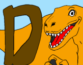 Desenho Dinossauro pintado por gustavo