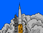 Desenho Lançamento foguete pintado por IGOR    DE SP