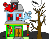 Desenho Casa do terror pintado por daniele