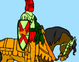 Desenho Cavaleiro a cavalo pintado por pedro
