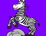 Desenho Zebra a saltar pedras pintado por maria fer