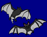 Desenho Um par de morcegos pintado por -Paty-