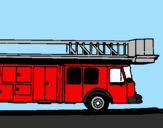 Desenho Camião de bombeiros com escada pintado por Marcelo