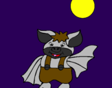 Desenho Morcego com calças pintado por karen