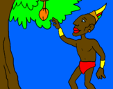 Desenho Maia numa árvore de fruto pintado por sofia s