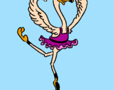 Desenho Avestruz em ballet pintado por iolanda
