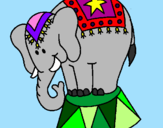 Desenho Elefante a actuar pintado por gui