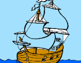 Desenho Barco pintado por Tiago