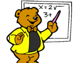 Desenho Professor urso pintado por anafrancisca