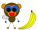 Desenho Macaco 2 pintado por Pai Rafael