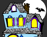 Desenho Casa do mistério pintado por Vitor
