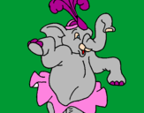 Desenho Elefante a dançar pintado por lulu