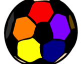 Desenho Bola de futebol pintado por Rosa