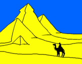 Desenho Paisagem com pirâmides pintado por FELIZ