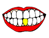 Desenho Boca e dentes pintado por Gormiti