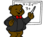 Desenho Professor urso pintado por lethicia