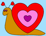 Desenho Caracol coração  pintado por julia arielly  bueno