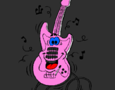 Desenho Guitarra pintado por menininhas