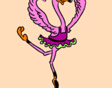 Desenho Avestruz em ballet pintado por isabella bela