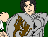 Desenho Cavaleiro com escudo de leão pintado por MATHEUS HENRIQUE