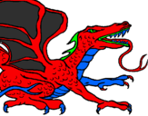 Desenho Dragão réptil pintado por gabrieli  e gian lucas