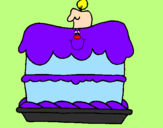 Desenho Bolo de aniversário pintado por marcella