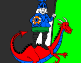 Desenho Cavaleiro São Jorge e o dragão pintado por emanuel