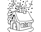 Desenho Casa na neve pintado por rita