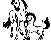 Desenho Cavalos pintado por vaca