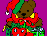 Desenho Ursinho com gorro natalício pintado por daniel