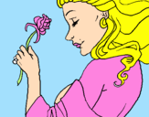 Desenho Princesa com uma rosa pintado por alana marina