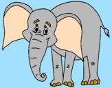 Desenho Elefante feliz pintado por Priscilla