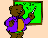 Desenho Professor urso pintado por ana