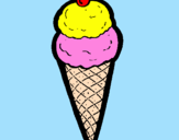 Desenho Cone de gelado pintado por vaninha