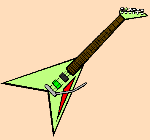 Desenho Guitarra elétrica II pintado por Caveira