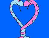 Desenho Serpentes apaixonadas pintado por gata do azul
