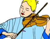 Desenho Violinista pintado por Mariana