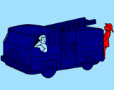 Desenho Bombeiros no camião  pintado por gabriel$$$$