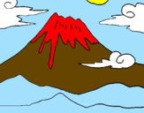Desenho Monte Fuji pintado por gui