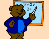 Desenho Professor urso pintado por leticia 
