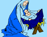 Desenho Nascimento do menino Jesús pintado por Francielle