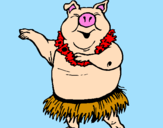 Desenho Porco havaiano pintado por Gaby