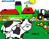 Desenho Vaca na quinta pintado por Danniel Henry