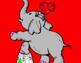 Desenho Elefante pintado por Bruna Eloisa