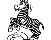 Desenho Zebra a saltar pedras pintado por Ronaldo