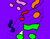 Desenho Notas na escala musical pintado por ANINHA