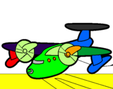 Desenho Avião com pás pintado por cris